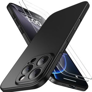 Mobile Phone Case, PP Case with 2 Protective Films, Slim Lightweight Hard Shell with Full Camera Protection, Scratch-Resistant, Matte Protective Case